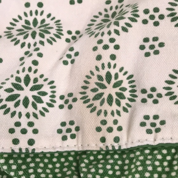 Canvas polka dot green and cream tote purse - Picture 3 of 7